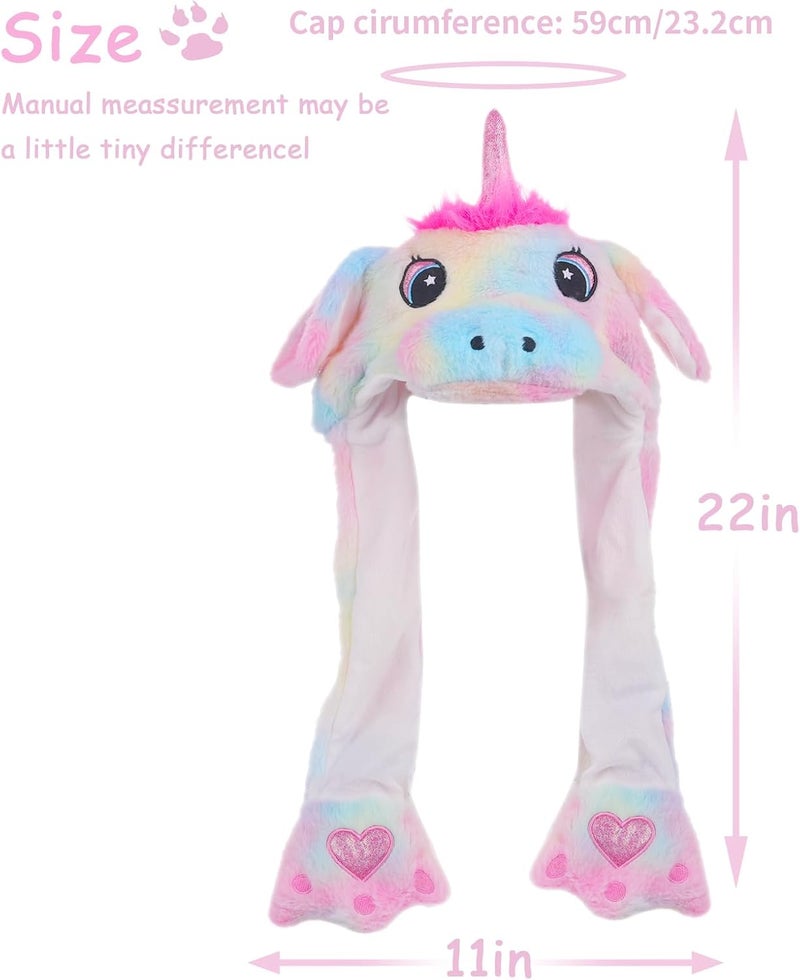 Audaisyly Funny Plush Rabbit Hat Ear Moving Jumping Hats, Cute LED Animal Beanie Cap for Women Girls Cosplay Party Holiday - Image 5